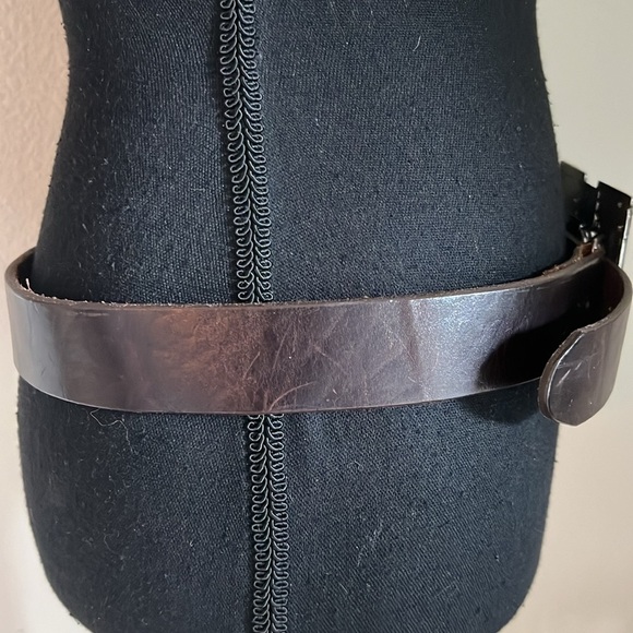 ESCADA Women's Western Metal Floral Buckle Made in Spain VTG Brown Leather Belt - Picture 12 of 16